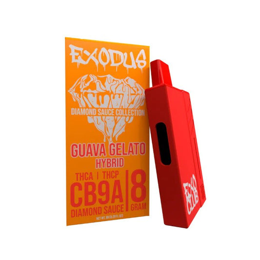 Exodus CB9A + THCa + THCP Diamond Sauce Disposable 8g Guava Gelato-Hybrid