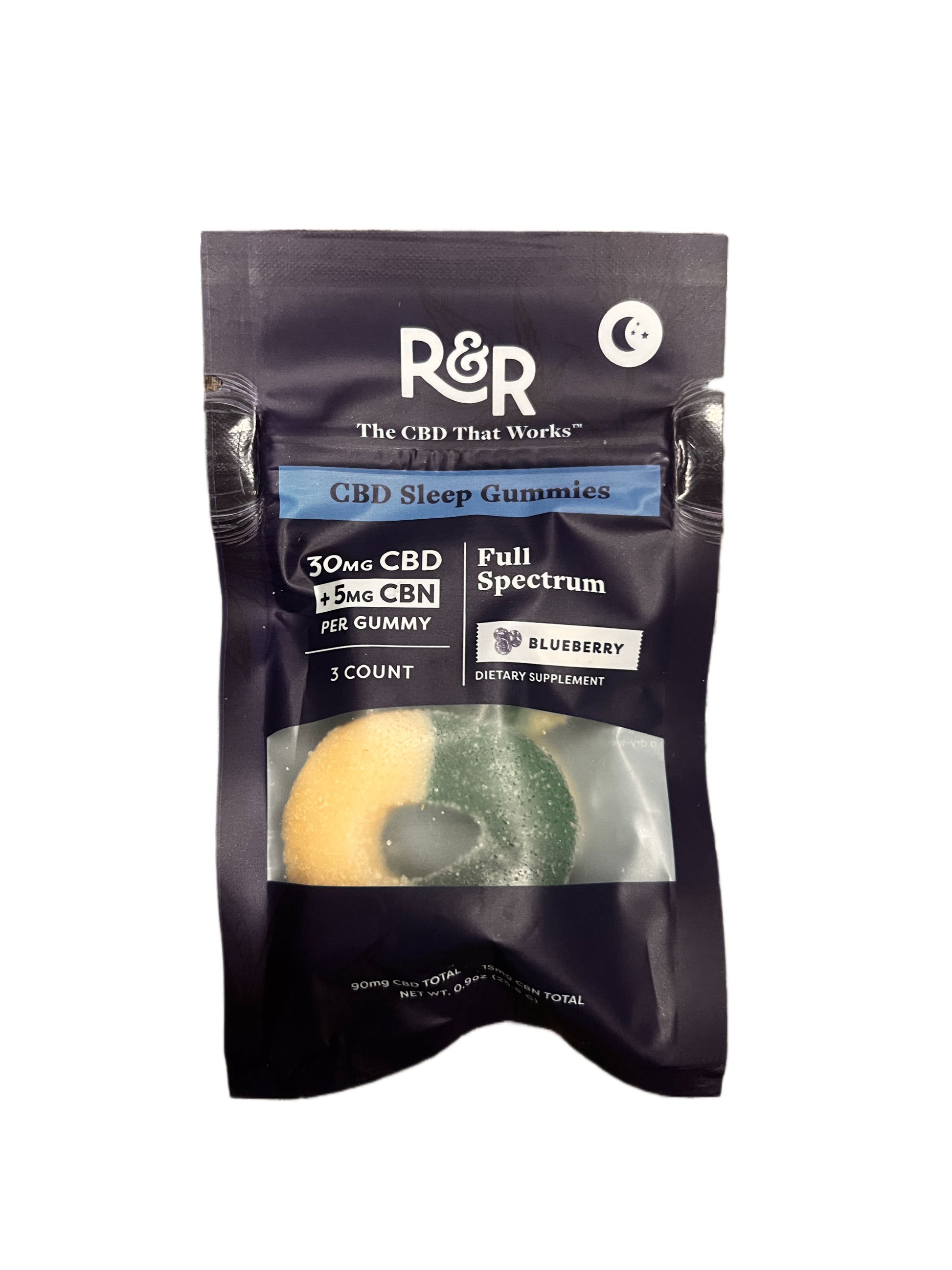 R+R CBN + CBD Sleep Gummies 3-Count Pouch-90mg