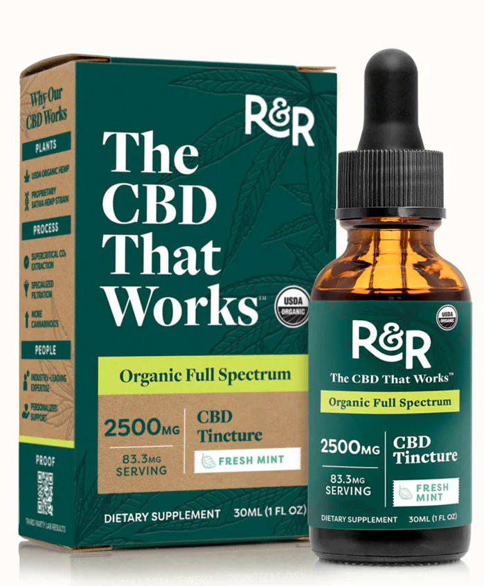 R+R Full Spectrum CBD Oil-Mint Flavored 2500 mg